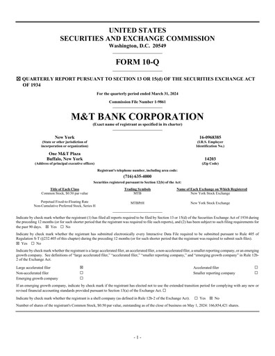 Vorschaubild M&T Bank Quartalsbericht 2024-q1