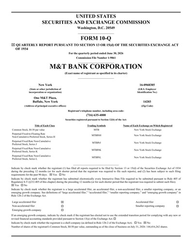Vorschaubild M&T Bank Quartalsbericht 2026-q2