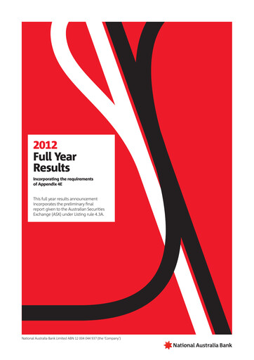 Thumbnail National Australia Bank Financial Report 2012