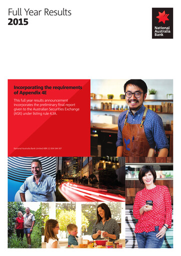 Thumbnail National Australia Bank Financial Report 2015