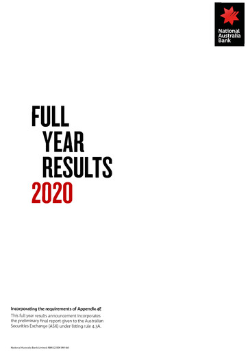 Thumbnail National Australia Bank Financial Report 2020