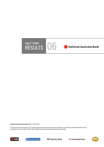 Thumbnail National Australia Bank Half-year Report 2006-h1