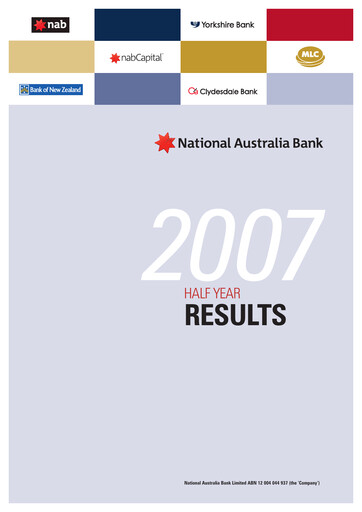 Thumbnail National Australia Bank Half-year Report 2007-h1
