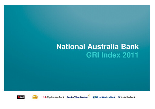 Thumbnail National Australia Bank Sustainability Report 2011