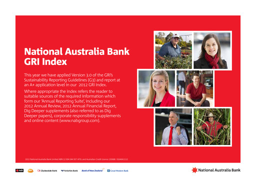 Thumbnail National Australia Bank Sustainability Report 2012