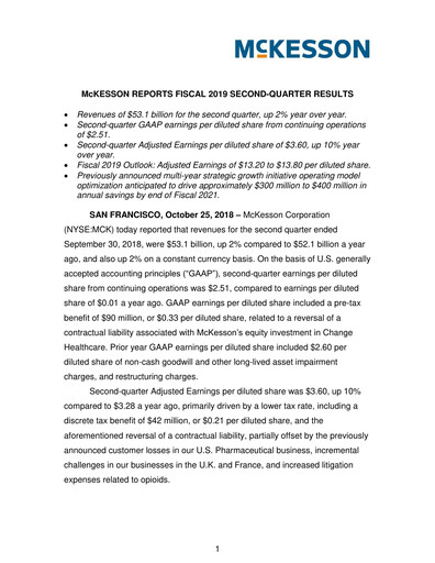 Miniature McKesson Rapport trimestriel 2019-q2