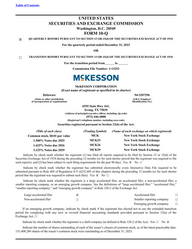Vorschaubild McKesson Quartalsbericht 2024-q3