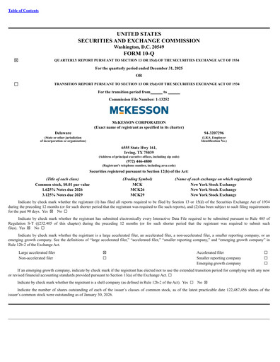 Vorschaubild McKesson Quartalsbericht 2026-q3