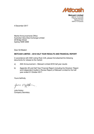 Thumbnail Metcash Half-year Report 2017-h1