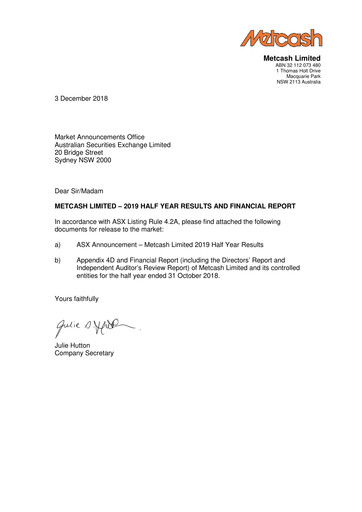 Thumbnail Metcash Half-year Report 2018-h1