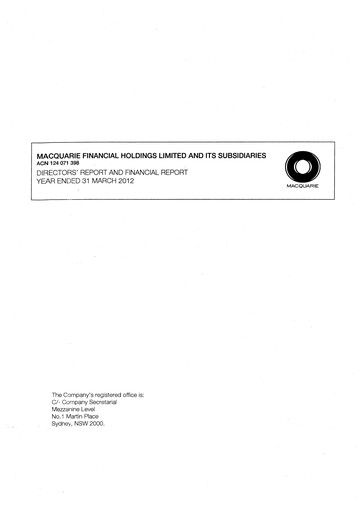 Thumbnail Macquarie Annual Report 2011