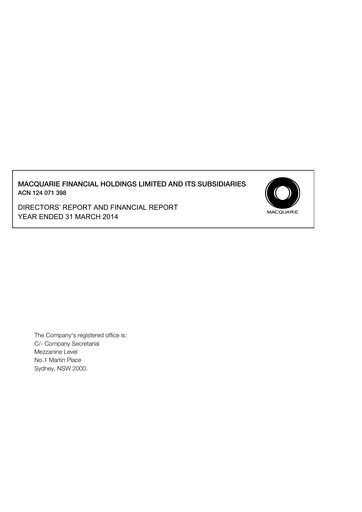 Thumbnail Macquarie Annual Report 2013