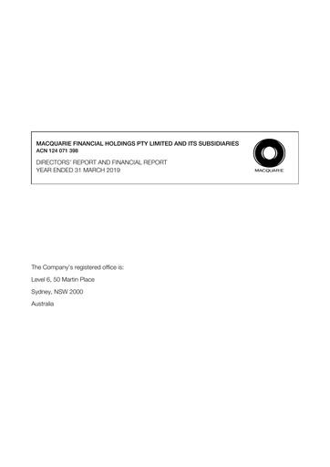 Thumbnail Macquarie Annual Report 2018