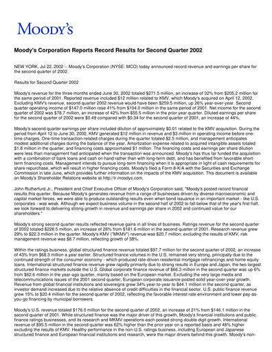 Thumbnail Moody's Quarterly Report 2002-q2
