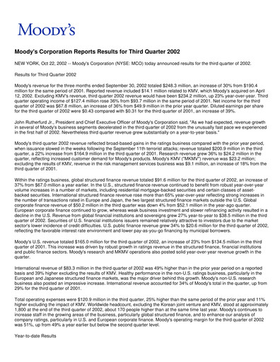 Thumbnail Moody's Quarterly Report 2002-q3