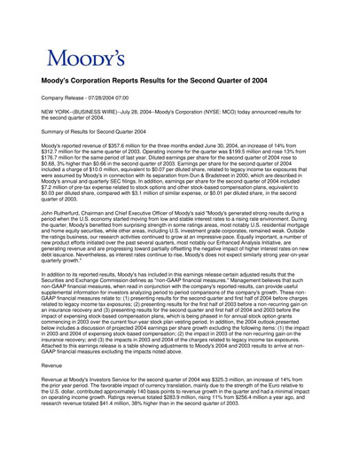 Thumbnail Moody's Quarterly Report 2004-q2