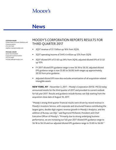 Thumbnail Moody's Quarterly Report 2017-q3