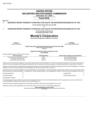 Thumbnail Moody's Quarterly Report 2025-q2