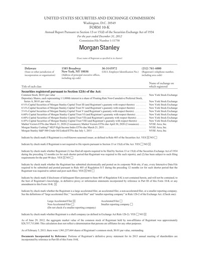 Thumbnail Morgan Stanley Annual Report 2012