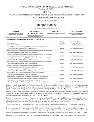 Thumbnail Morgan Stanley Quarterly Report 2022-q2
