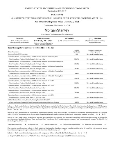 Miniature Morgan Stanley Rapport trimestriel 2026-q1