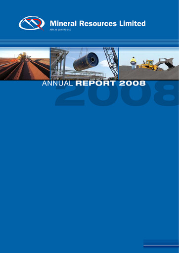 Thumbnail Mineral Resources Annual Report 2008