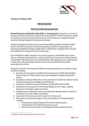 Thumbnail Mineral Resources Half-year Report 2019-h1