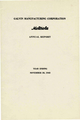 Miniature Motorola Solutions
 Rapport annuel 1943