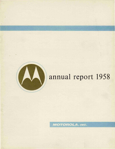 Miniature Motorola Solutions
 Rapport annuel 1958