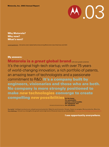 Miniature Motorola Solutions
 Rapport annuel 2003