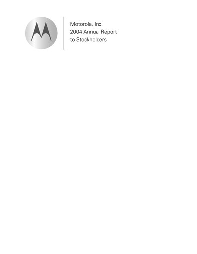 Miniature Motorola Solutions
 Rapport annuel 2004