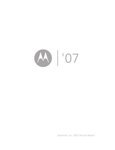 Miniature Motorola Solutions
 Rapport annuel 2007