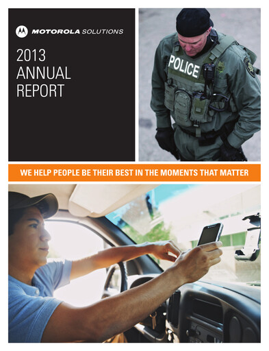 Miniature Motorola Solutions
 Rapport annuel 2013