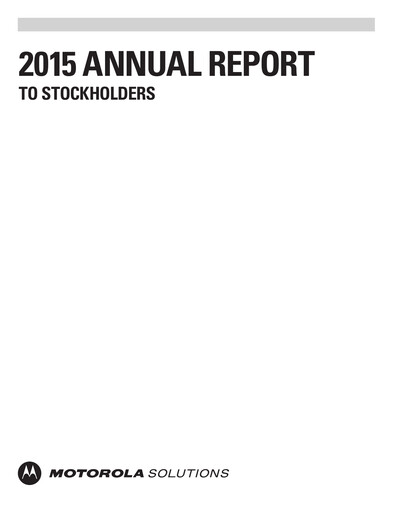Miniature Motorola Solutions
 Rapport annuel 2015
