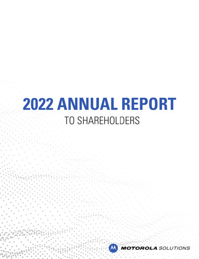 Miniature Motorola Solutions
 Rapport annuel 2022
