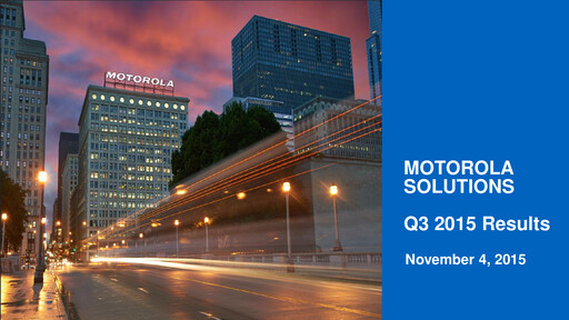 Miniature Motorola Solutions
 Rapport trimestriel 2015-q3