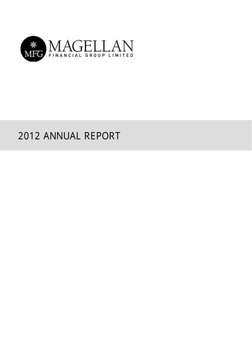 Thumbnail Magellan Financial Group Annual Report 2012