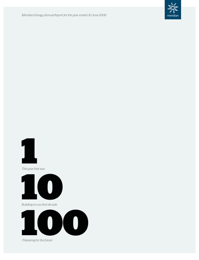 Thumbnail Meridian Energy Annual Report 2009