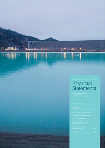 Thumbnail Meridian Energy Financial Statement 2011-h1