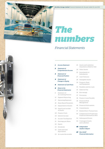 Thumbnail Meridian Energy Financial Statement 2014