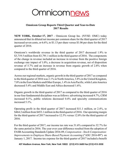 Thumbnail Omnicom Group Quarterly Report 2017-q3