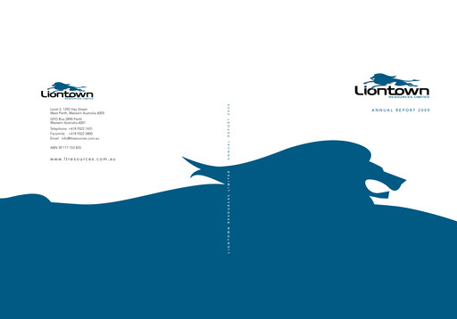 Thumbnail Liontown Resources
 Annual Report 2009