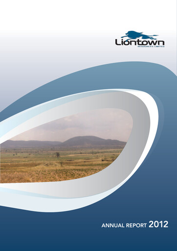 Thumbnail Liontown Resources
 Annual Report 2012