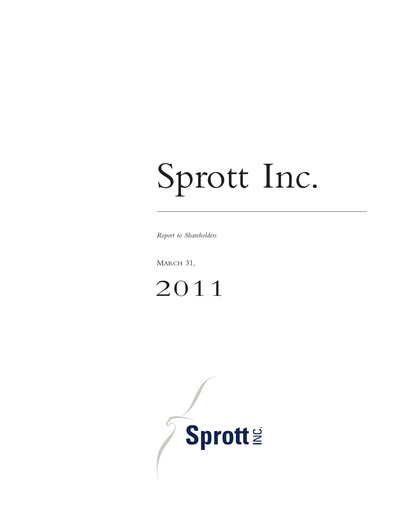 Vorschaubild Sprott Inc Quartalsbericht 2011-q1
