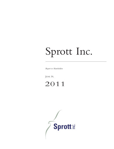 Vorschaubild Sprott Inc Quartalsbericht 2011-q2
