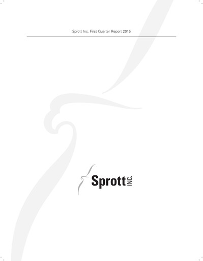 Vorschaubild Sprott Inc Quartalsbericht 2015-q1