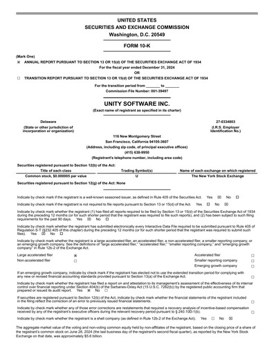 Thumbnail Unity Software Annual Report 2024