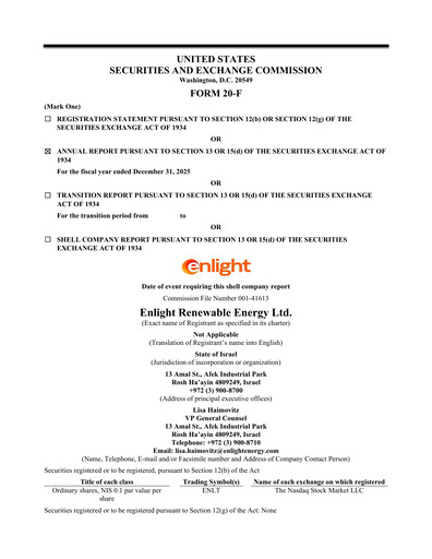 Miniature Enlight Renewable Energy Rapport annuel 2025