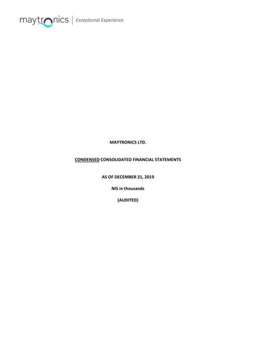 Miniature Maytronics Rapport annuel 2019