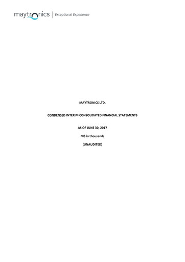 Miniature Maytronics Rapport trimestriel 2017-q2